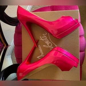 Barbie Hot Pink Metallic Special Limited Edition Altadama Louboutin Heels 39.5 9